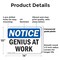 Signmission Genius At Work, 14 in W x Rectangle, Plastic OS-2PACK-NS-P-1014-L-13104 - alternate 8